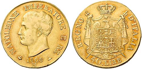 Monete d’oro europee.  Italia.  ... 
