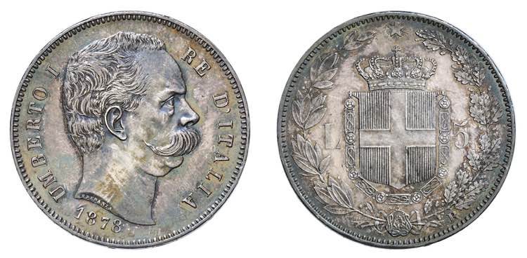 UMBERTO I (1878-1900)    5 Lire ... 