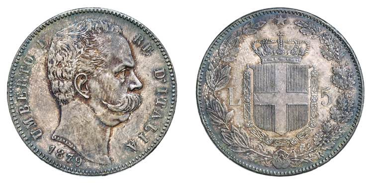 UMBERTO I (1878-1900)    5 Lire ... 