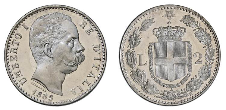 UMBERTO I (1878-1900)    2 Lire ... 