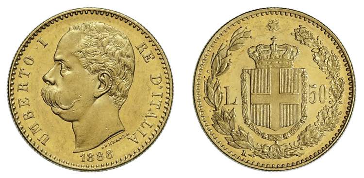 UMBERTO I (1878-1900)    50 Lire ... 