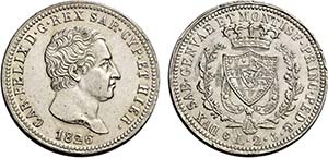 Savoia.  Carlo Felice, 1821-1831.  Da 2 lire ... 