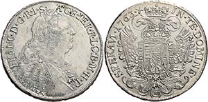 Monete per il Levante.   Tallero 1763,  AR ... 