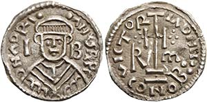 Roma.  Adriano I, 772-795.   Denaro,  AR ... 