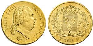 Monete d’oro europee.  Francia.  Regno. ... 