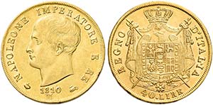 Monete d’oro europee.  Italia.  Regno ... 