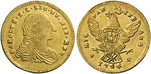 Monete d’oro europee.  Italia.  Regno di ... 