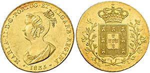 Monete d’oro europee.  Portogallo.  Doña ... 