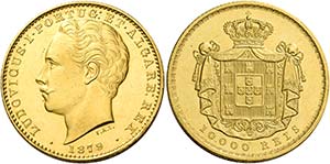Monete d’oro europee.  Portogallo.  Louis ... 