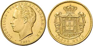 Monete d’oro europee.  Portogallo.  Louis ... 