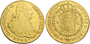 Monete d’oro europee.  Spagna.  Regno. ... 
