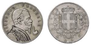VITTORIO EMANUELE II (1861-1878)   5 Lire ... 