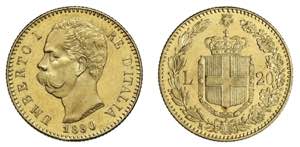 UMBERTO I (1878-1900)    20 Lire 1890, oro ... 