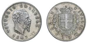 VITTORIO EMANUELE II (1861-1878)   2 Lire ... 