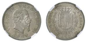 VITTORIO EMANUELE II (1861-1878)   1 Lira ... 