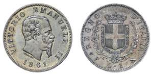 VITTORIO EMANUELE II (1861-1878)   1 Lira ... 