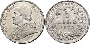 Roma.  Monetazione decimale, 1866-1870   ... 