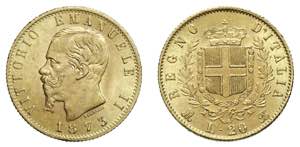 VITTORIO EMANUELE II (1861-1878)   20 Lire ... 