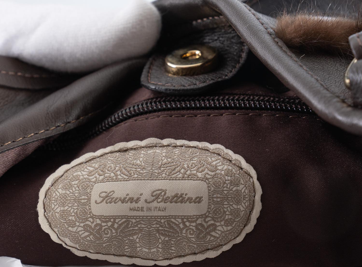 SAVINI BETTINA Borsa a mano in pelle marrone con ... - Art 