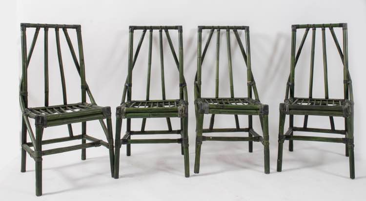 Quattro sedie in bamboo e canna ... 