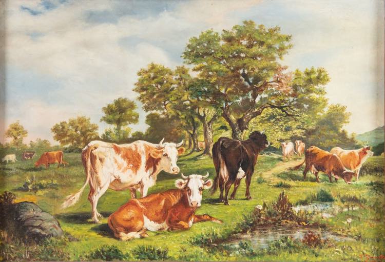 ZANOTTI Mucche al pascolo, 1903. ... 