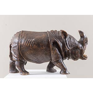 Rinoceronte, scultura lignea. Fine XIX ... 