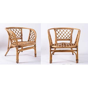 Coppia di sedie in vimini e bamboo. Prod. ... 