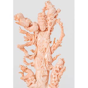 Grande scultura in corallo Bokè o ... 