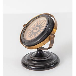 Bussola giroscopica in legno e bronzo. XIX ... 