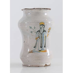 Albarello in ceramica di Deruta con figura ... 