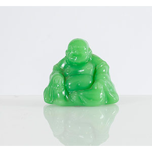 Buddha, in pasta di vetro verde. Arte ... 