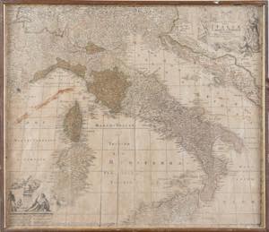 Carta geografica, raffigurante Italia, ... 