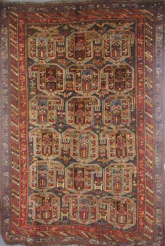 Antico tappeto Kaskay con tramo ... 