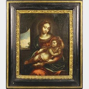 Scuola italiana del 600 “Madonna e Bambino ... 
