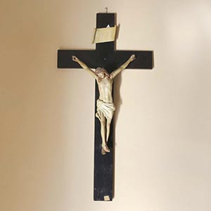 Croce in ebano con Cristo in legno ... 