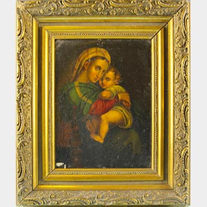 Scuola italiana 800 “Madonna e Bambino“. ... 