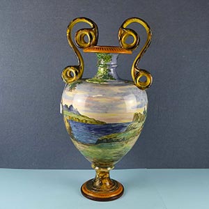 Grande vaso in ceramica policroma ... 