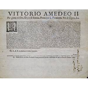 Bando emanato da Vittorio Amedeo ... 