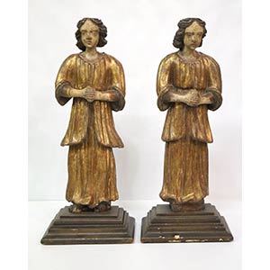 Due sculture raffiguranti  Angeli oranti ... 