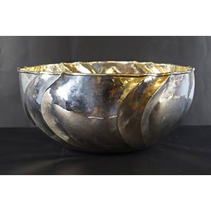 Grande bowl in argento liscio con ... 