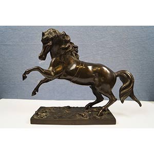 Antica scultura di bronzo brunito raff.te ... 