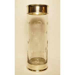 Vaso cilindrico in cristallo con bolle ... 