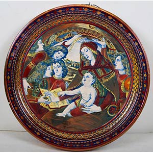 Grande piatto da parete in ceramica lustrata ... 