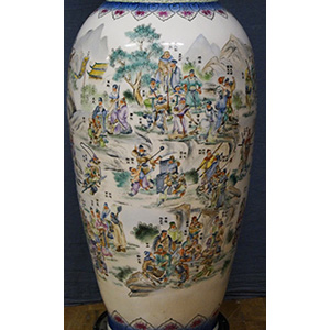 Grande vaso in porcellana dipinto ... 