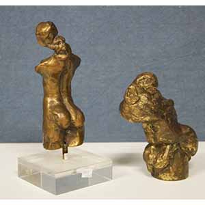 Due sculture in bronzo dorato ... 