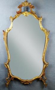 Antica specchiera Luigi XV in legno dorato ... 