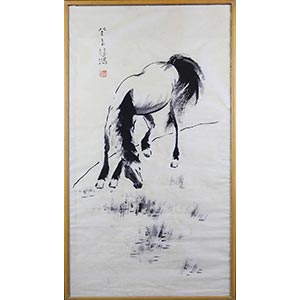 Scuola cinese del 900 “Cavallo“ Dipinto ... 