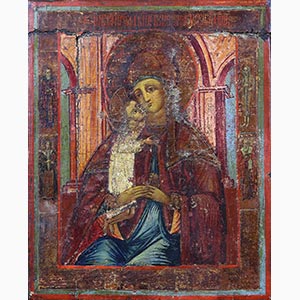 Icona dipinta a tempera su tavola “Madonna ... 