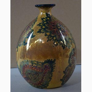 Vaso sferico in ceramica dipinto a ... 