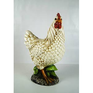 Scultura di gallina in ceramica policromata ... 